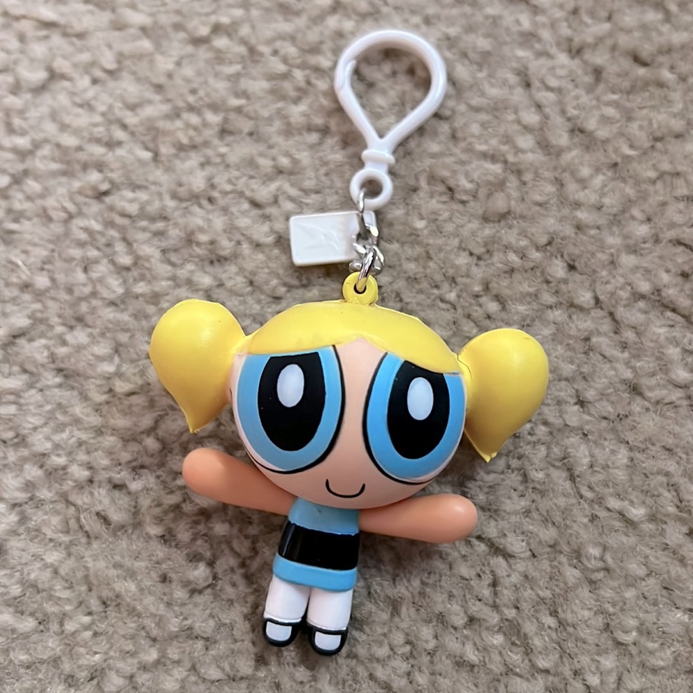 Vintage Y2K Powerpuff Girls Bubbles Blue Keychain HUGE 5.5” Foam Soft Accessory